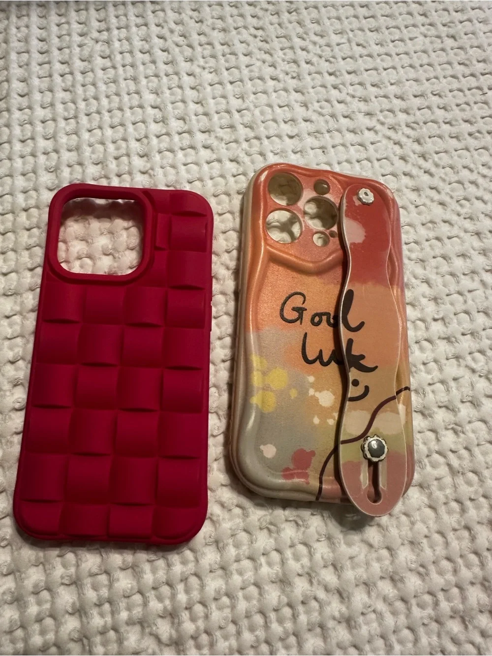 Pink Silicone & Multicolor Graphic Phone Case Bundle for IPhone 14 Pro